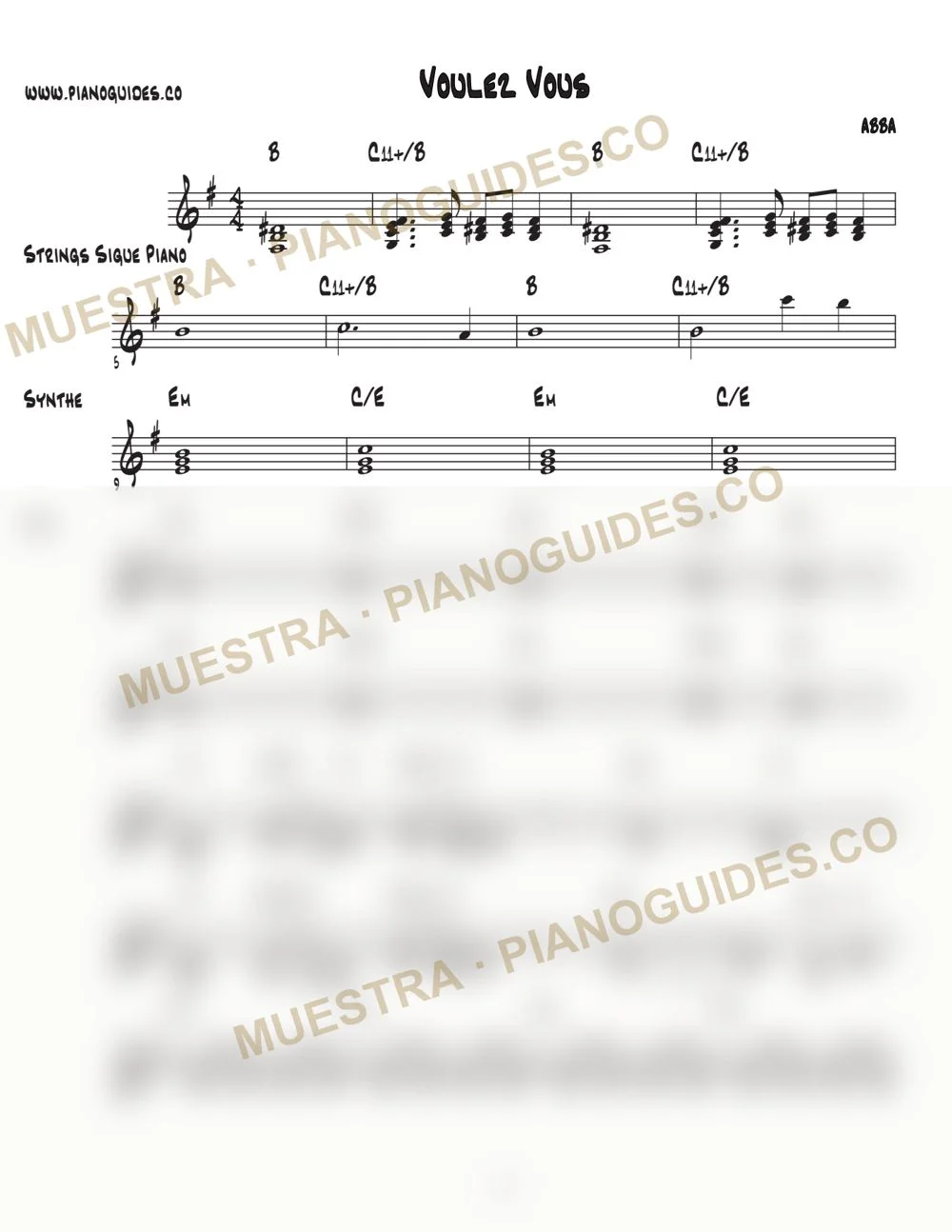 Primera página de la guía Voulez-Vous (Pista)