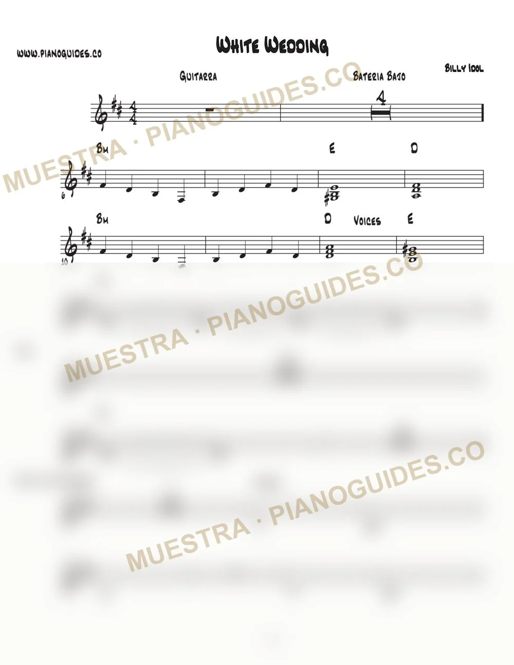 Primera página de la guía White Wedding
