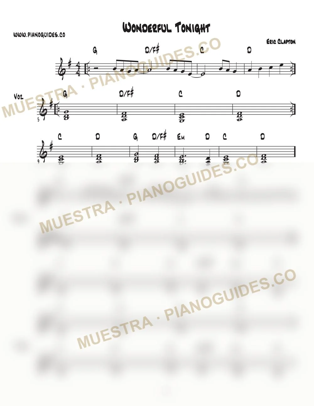 Primera página de la guía Wonderful Tonight
