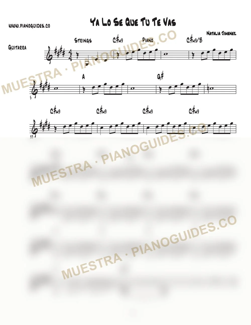 Primera página de la guía Ya Lo Sé Que Tú Te Vas