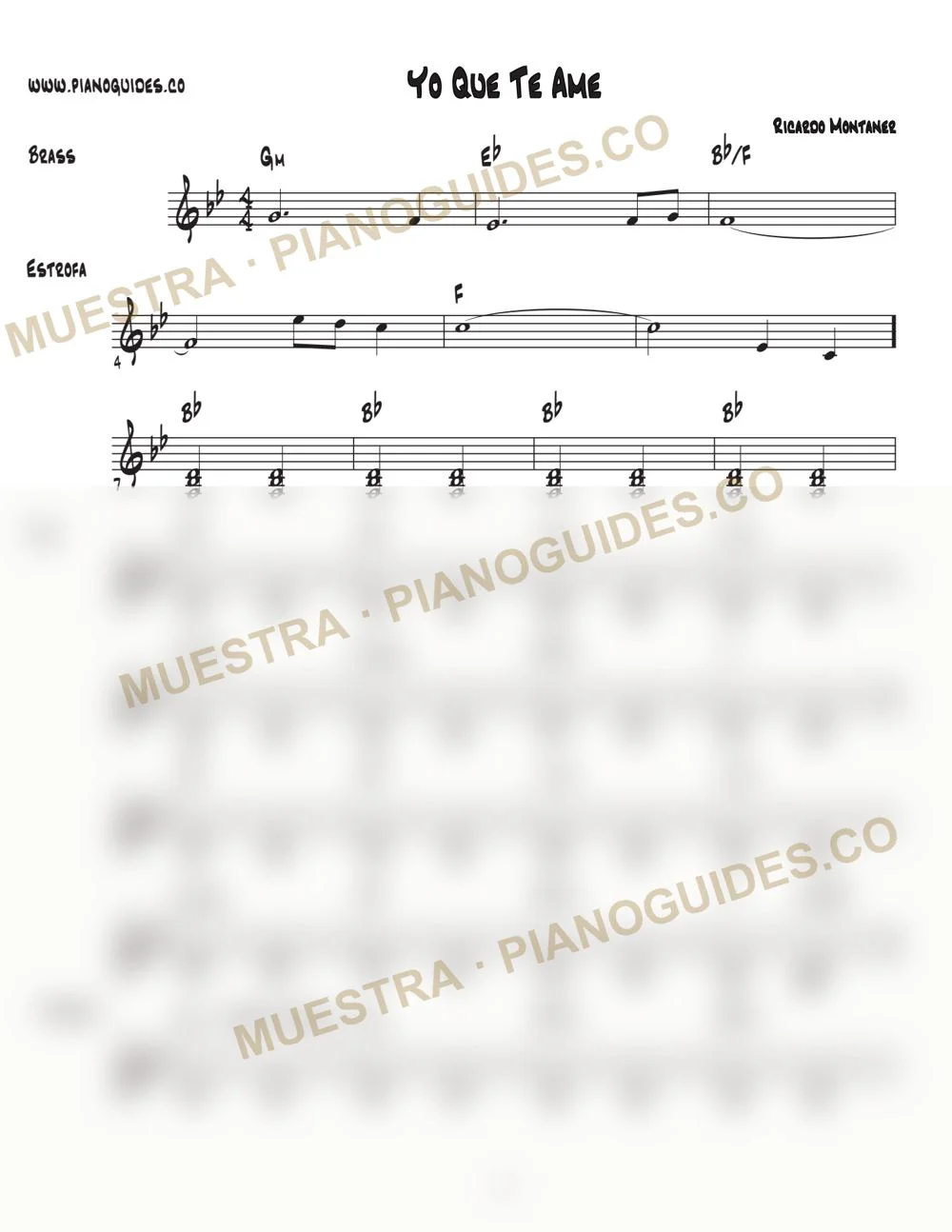 Primera página de la guía Yo Que Te Amé