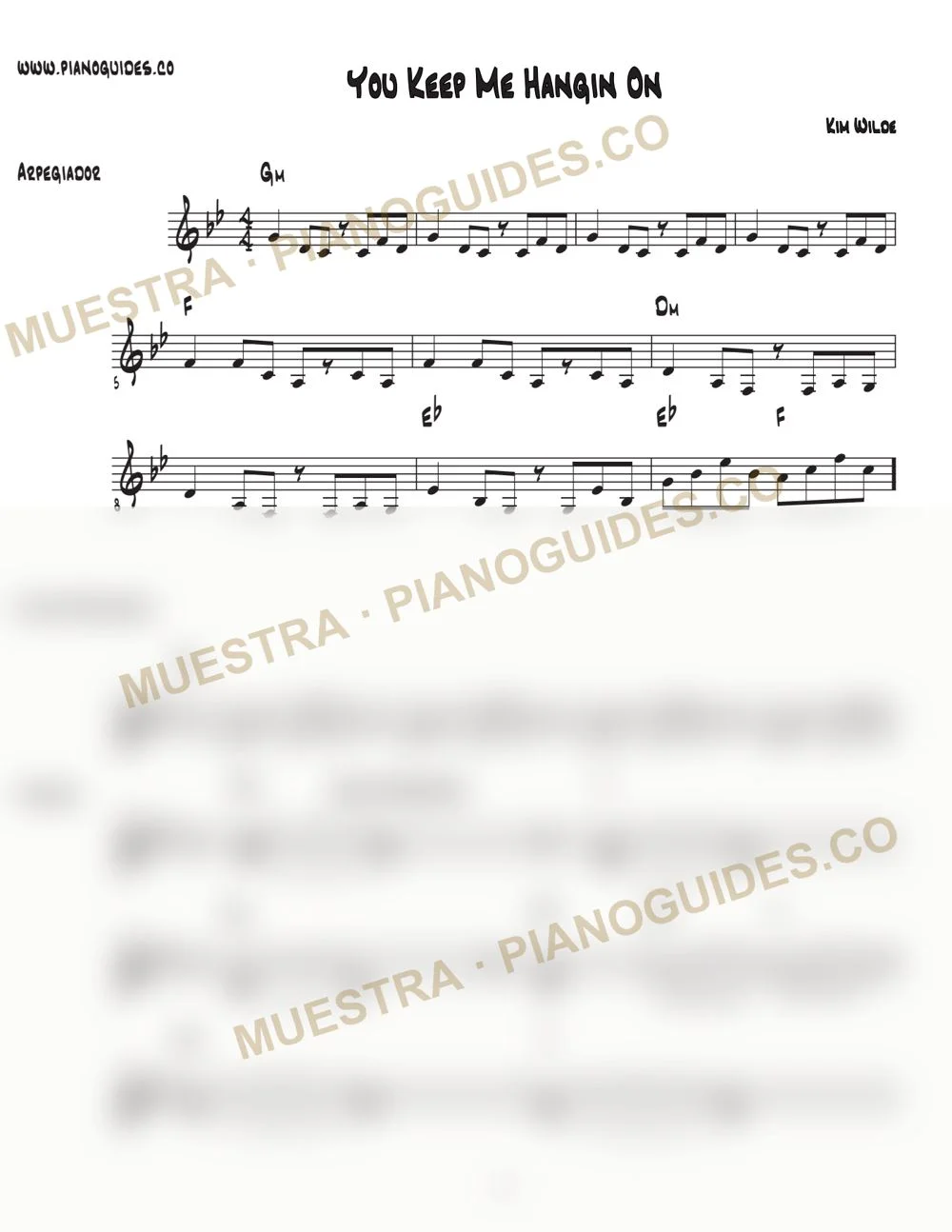 Primera página de la guía You Keep Me Hangin' On