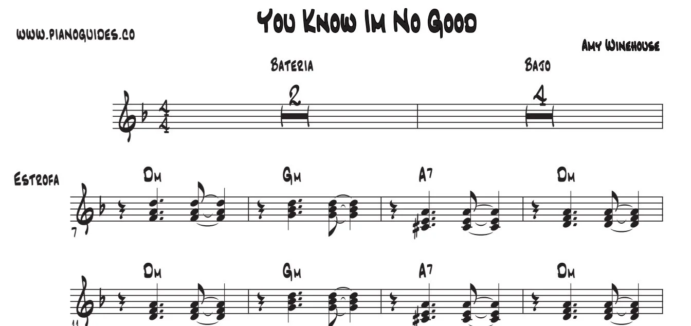 Título y primeras líneas de la guía de You Know I'm No Good