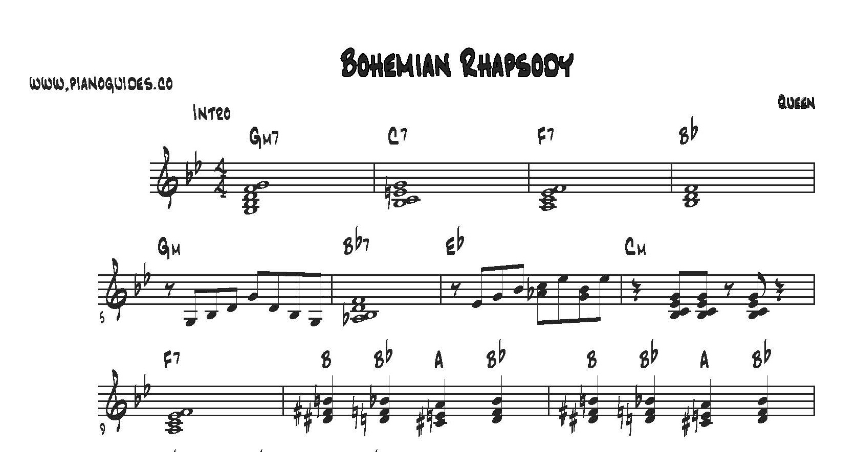 Bohemian Rhapsody - Piano Guides